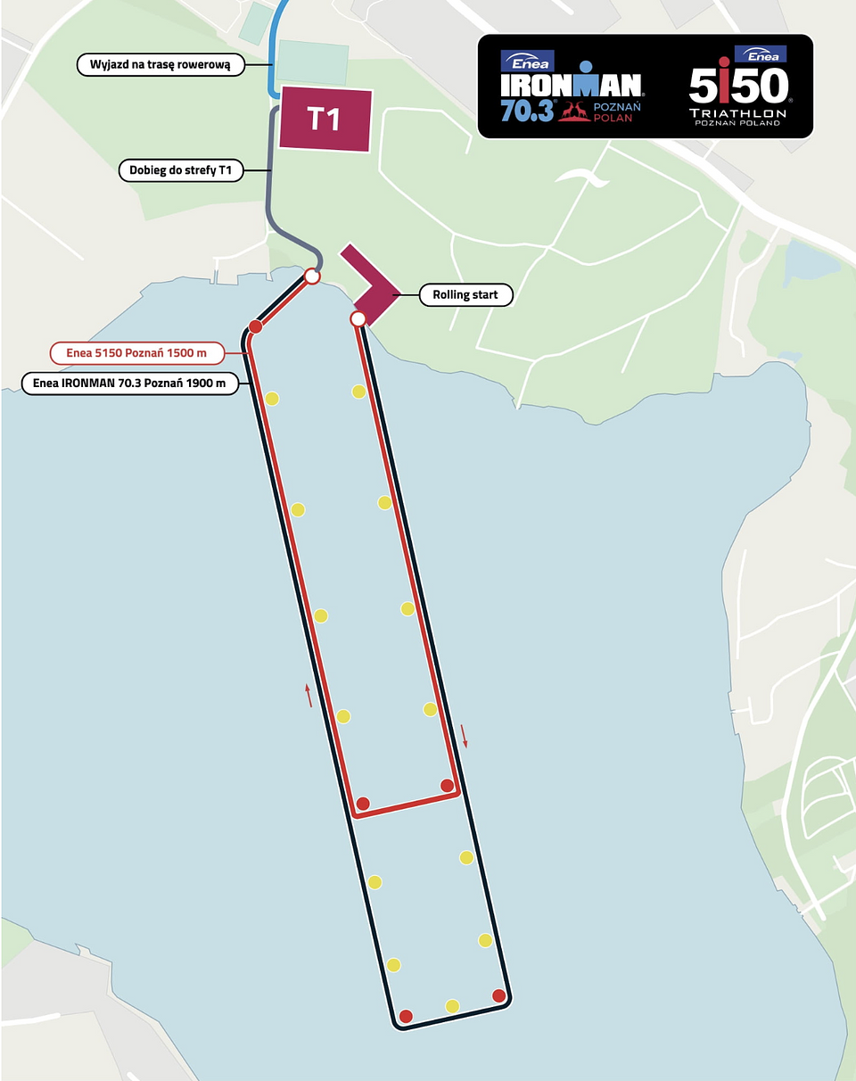 Trasy pływackie Enea 5150 Triathlon oraz Enea IRONMAN 70.3 Poznań