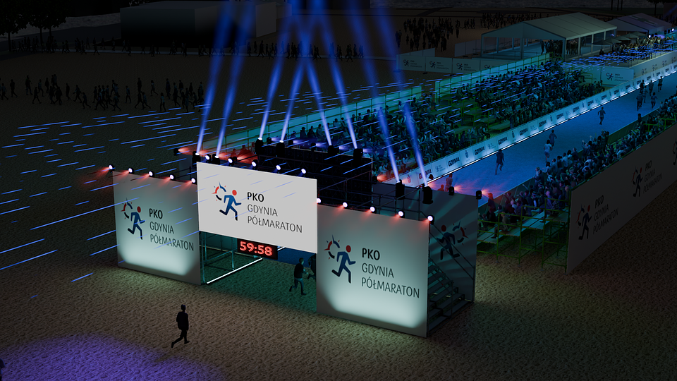 Wizualizacja mety PKO Gdynia Półmaratonu