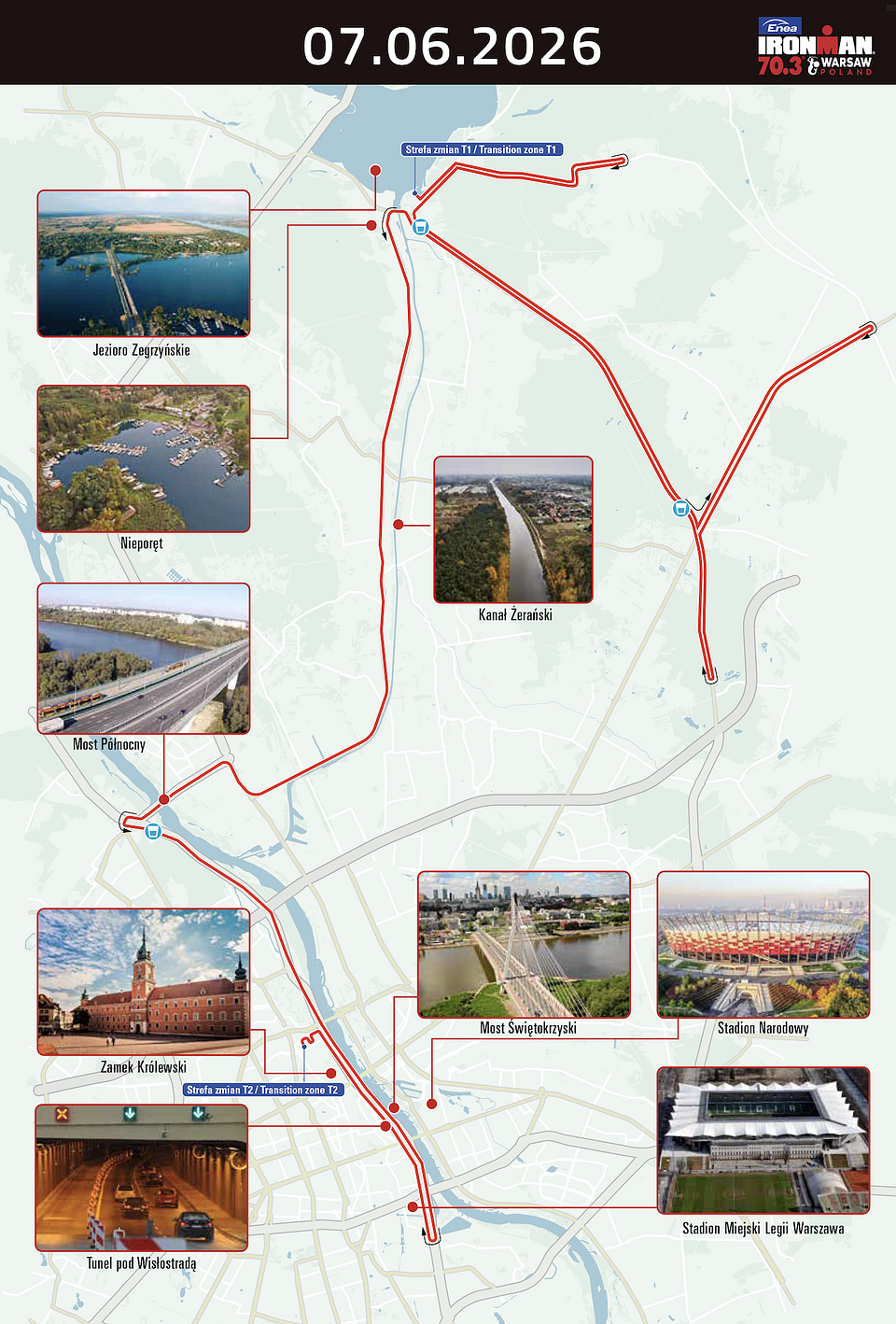 Trasa odcinka rowerowego Enea IRONMAN 70.3 Warsaw