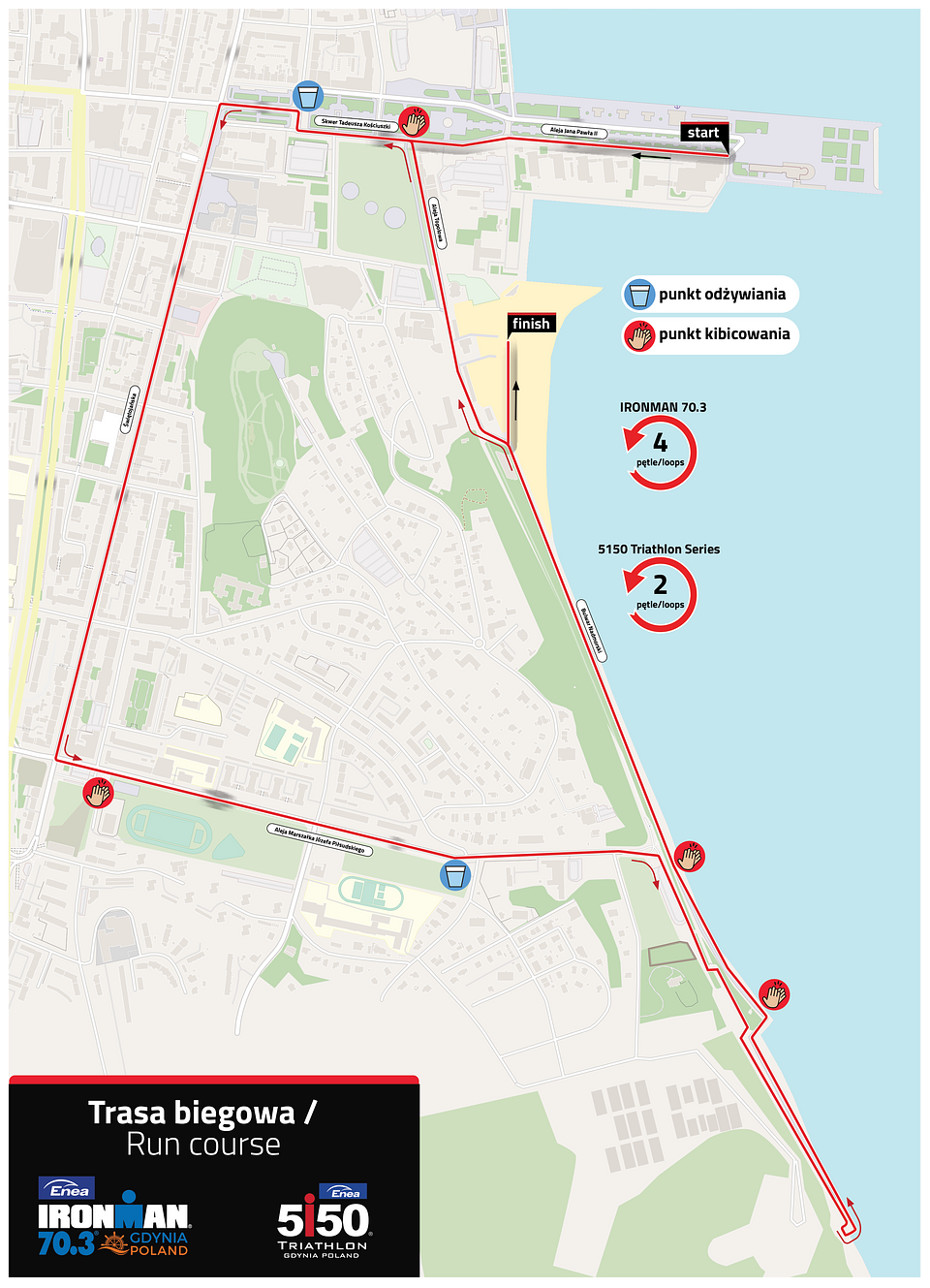 Trasa biegowa Enea IRONMAN 70.3 Gdynia i 5150 Triathlon Series