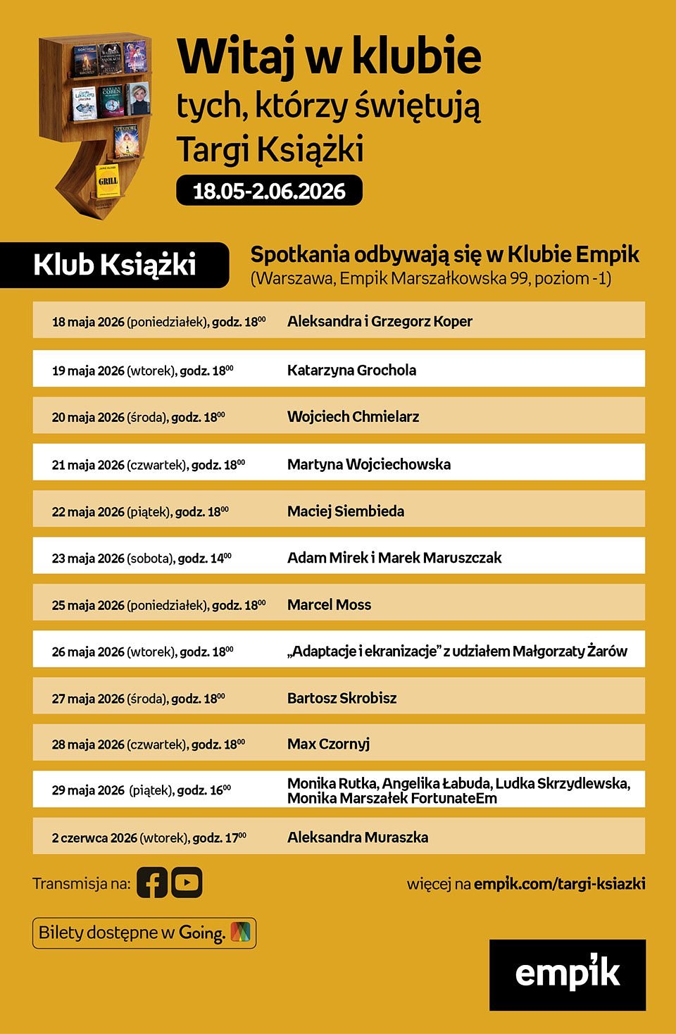 Kalendarz wydarzeń, Targi Książki Empiku 2026