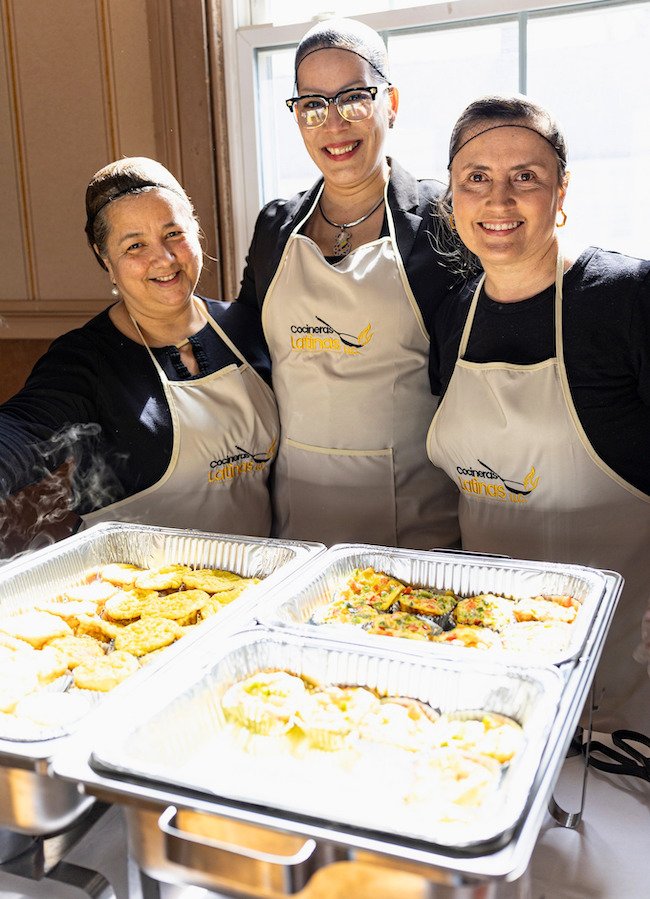Photo: Cocineras Latinas, a worker-owned cooperative catering company in Western Massachusetts, catered a legislative brunch focused on advancing policies to support worker-owned businesses (courtesy of COWOP coalition).