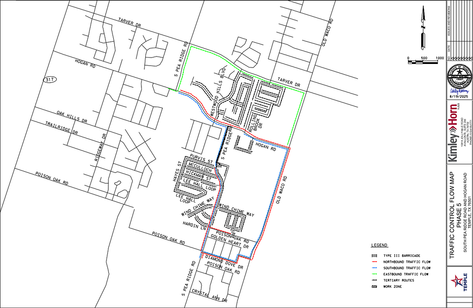 Closure Map: A portion of Hogan Road will be temporarily closed