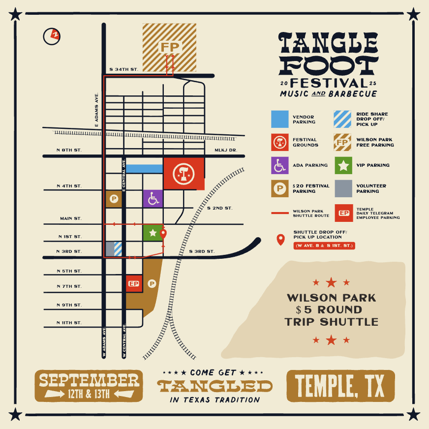 Tanglefoot Parking Map
