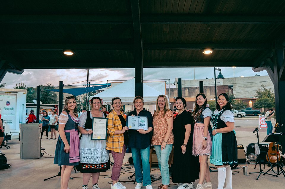 A certificate recognizing Temple’s Tourism Friendly Texas Certification, presented by Madeline Phillips during the City’s Oktoberfest celebration.