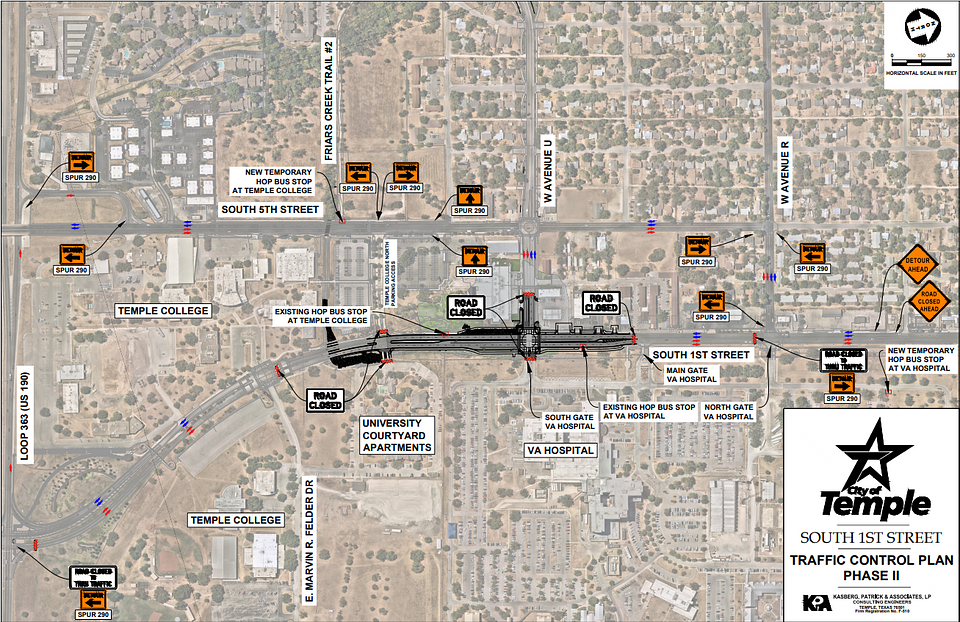 Closure Map: Temporary closures and traffic diversions will be in place beginning April 10
