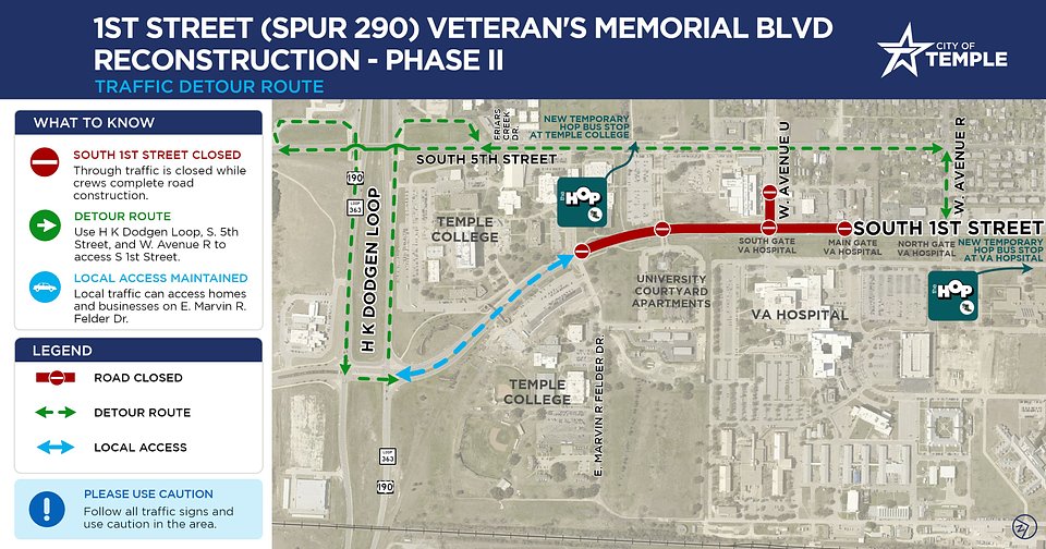 Closure Map: Temporary closures and traffic diversions will be in place beginning June 29, 2026 through approximately January 25, 2027.