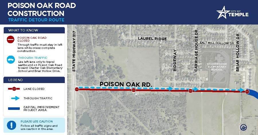 Poison Oak Road Traffic Detour Route