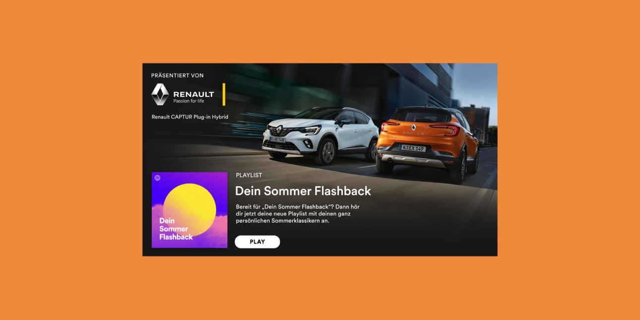 Renault ist Sponsor der                       “Dein Sommer Flashback” Playlist