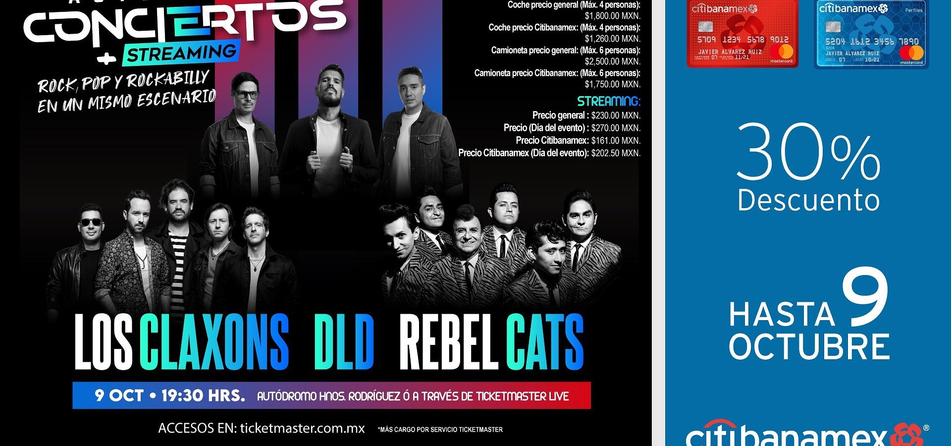 Rock, Pop y Rockabilly en un mismo escenario con DLD, Los Claxons y Rebel Cats