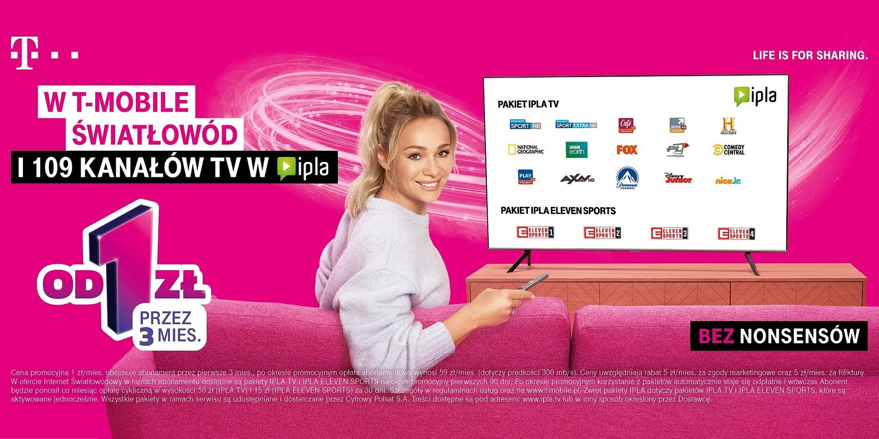 Światłowód i dostęp do rozrywki od T-Mobile w ekstra cenie – od 1 zł przez 3 miesiące
