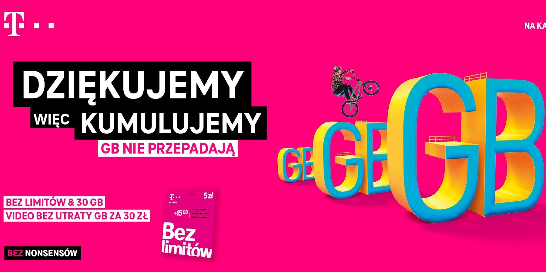 Kumulacja gigabajtów w taryfie GO! dla klientów T-Mobile na kartę