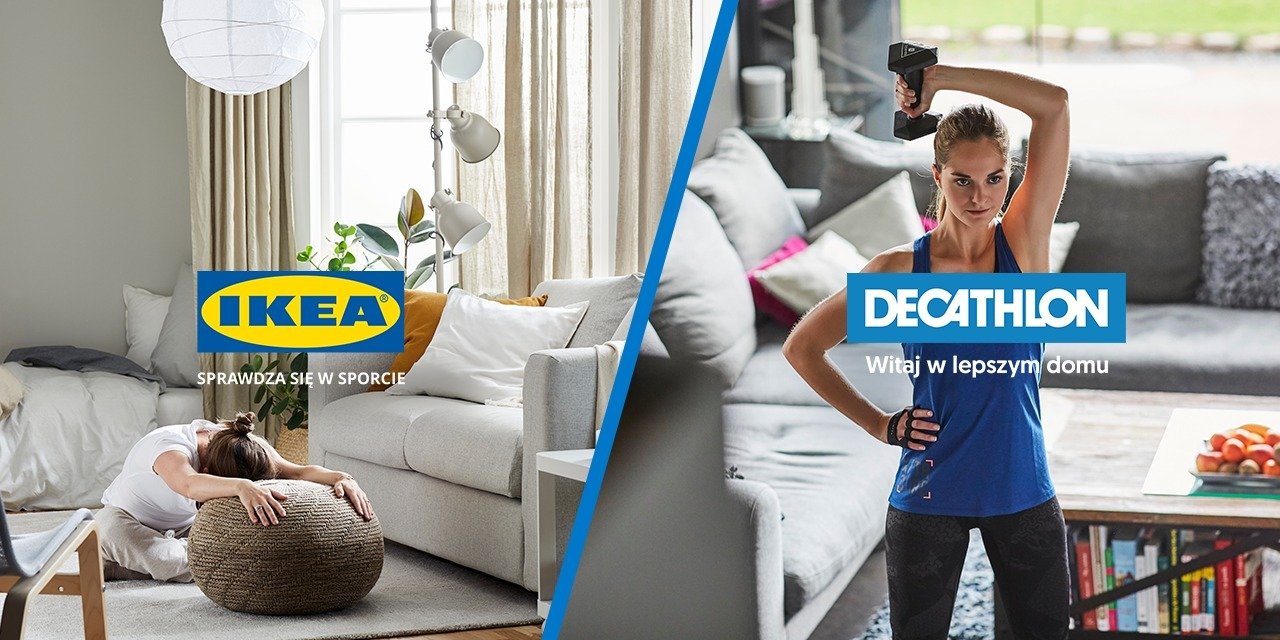 DECATHLON i IKEA ćwiczą razem w domu i… wymieniają się hasłami reklamowymi