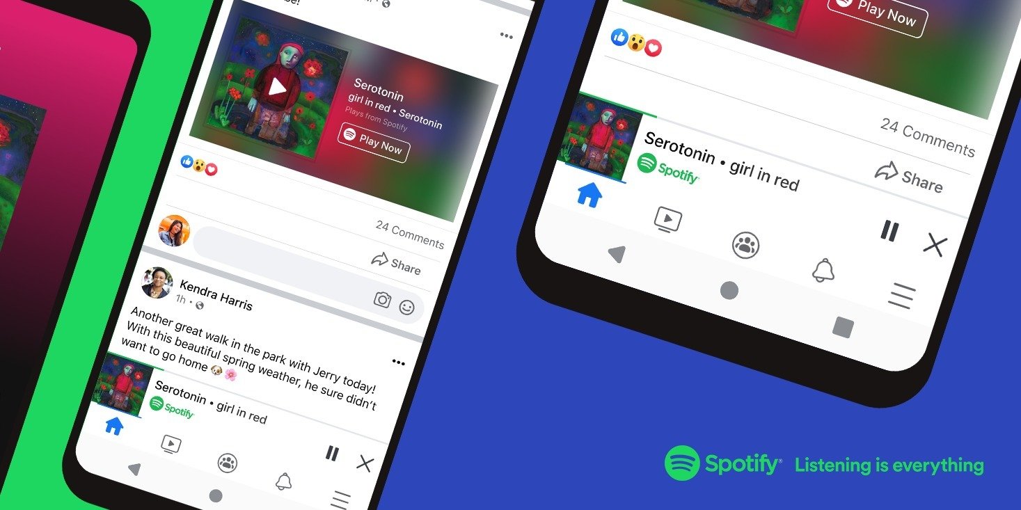 Spotify und Facebook: Neuer Miniplayer spielt Songs und Podcasts direkt in der Facebook-App