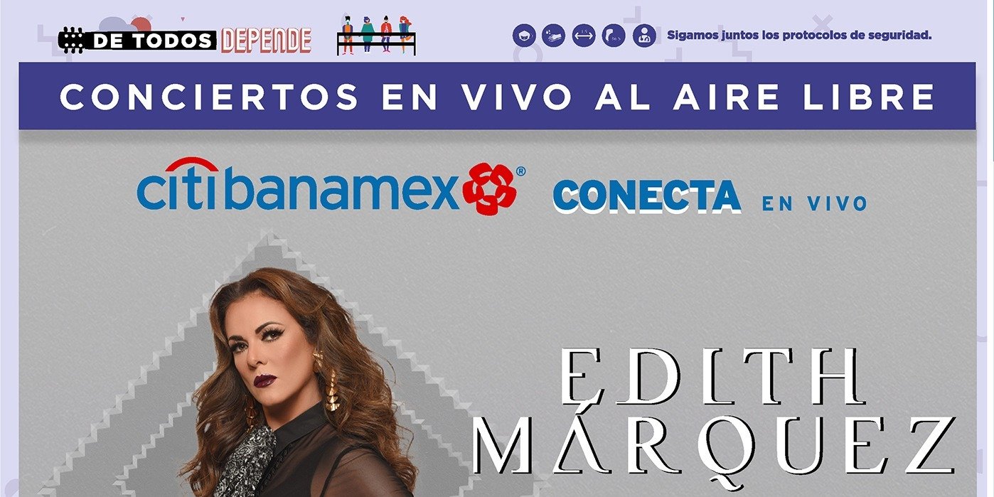 Edith Márquez te tocará el corazón con su presentación del próximo 15 de julio dentro de la temporada de Palcos Privados Al Aire Libre en el Citibanamex Conecta en Vivo
