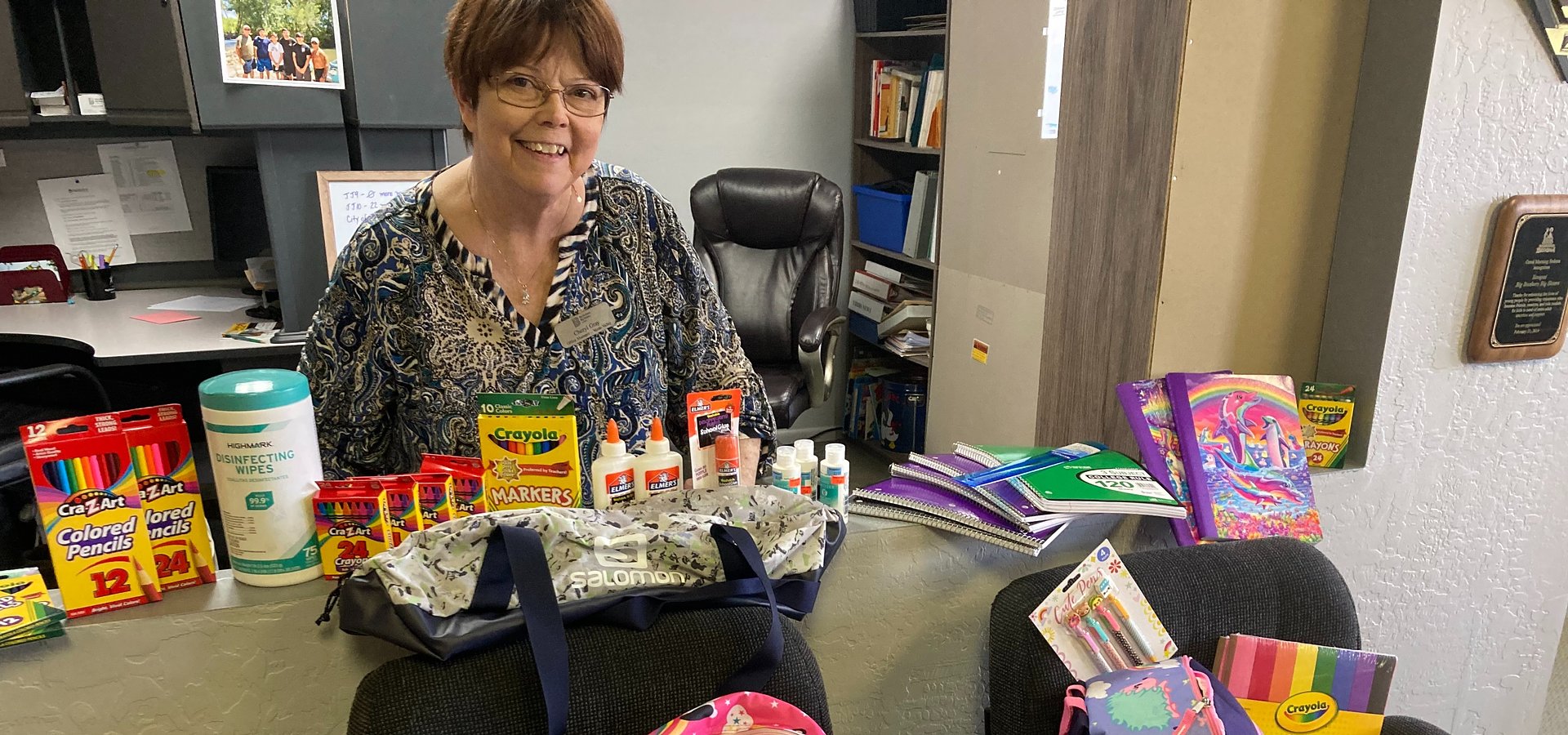 The Sedona Offices of Coldwell Banker Realty Arizona Drop-Off Back-to-School Donations for Big Brothers Big Sisters Yavapai