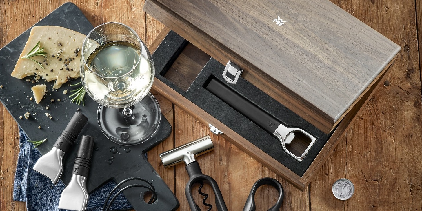 Acessórios WMF para os apreciadores de vinho, que aliam elegância e design