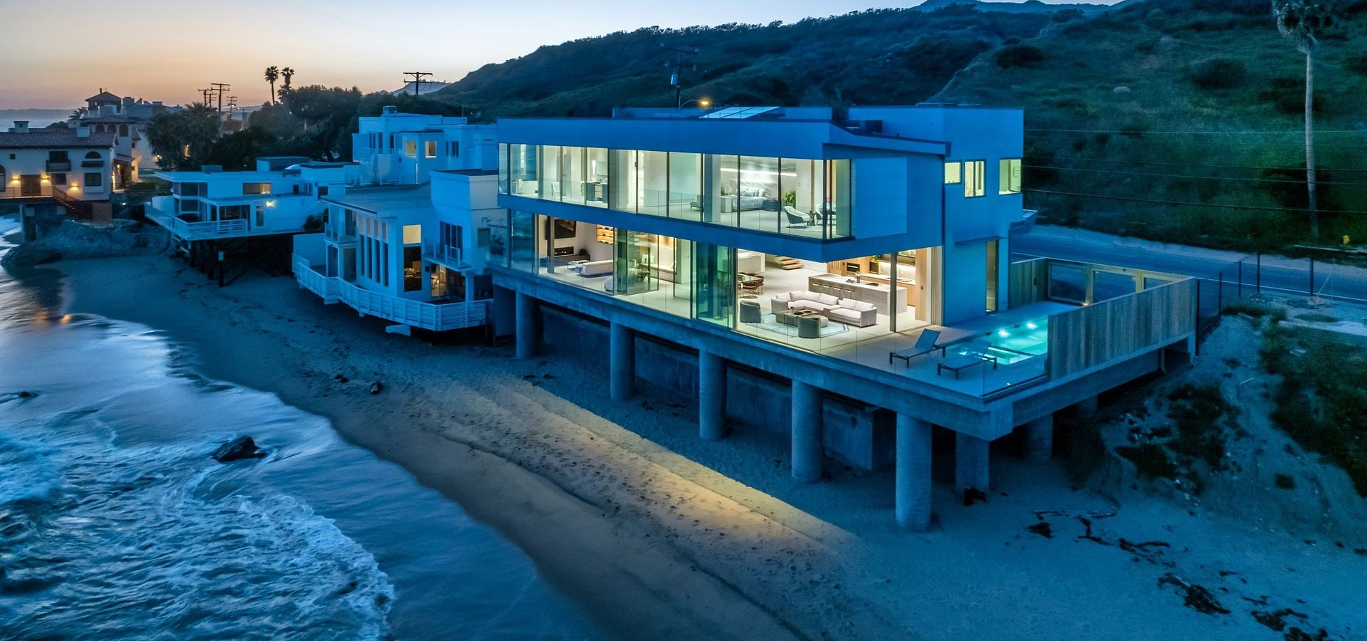 Beachfront Contemporary Masterpiece Estate with Nearly 100 Feet of Prime Ocean Frontage in Malibu Listed for $37.95 Million by Coldwell Banker Realty