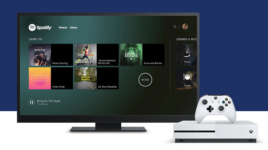 Spotify z aplikacją na Xbox One