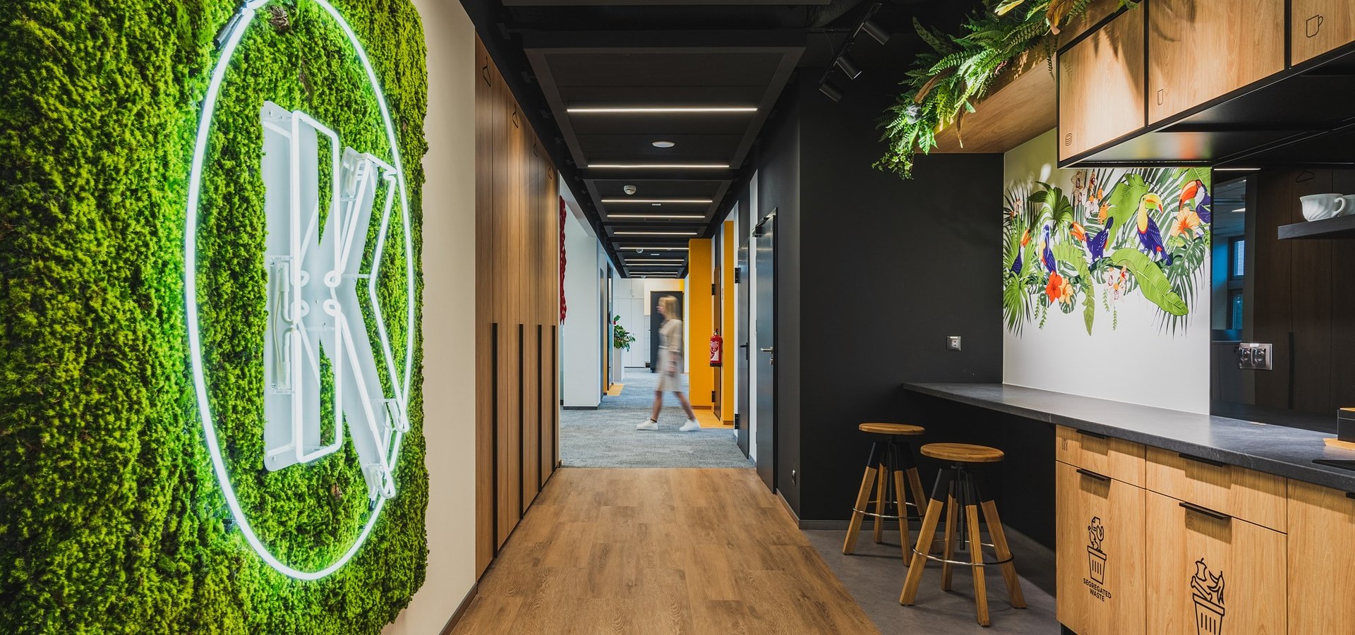 A spacious, colorful, and functional office of Circle K Poland after the makeover