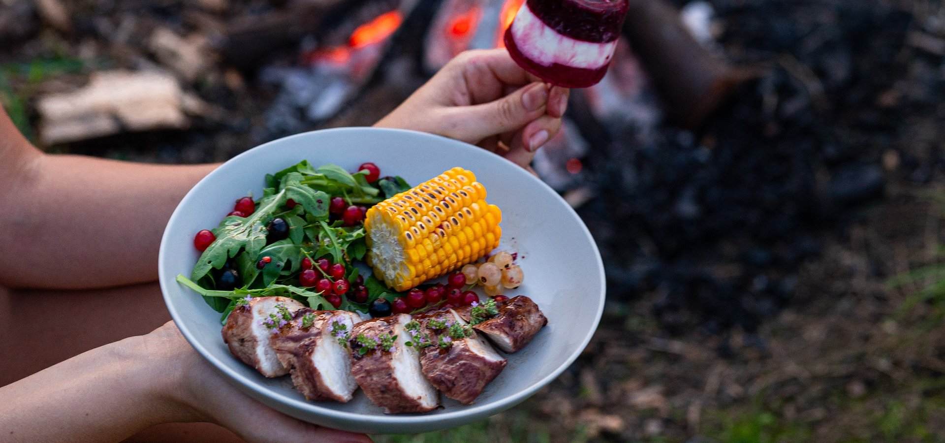 Kurczak w owocach jagodowych