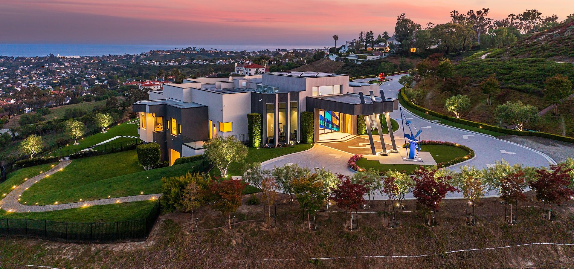 Artistically-Designed Residence Forged into Mountain on Over 13 Acres with Panoramic Ocean Views Reduced by $9 Million to $39,995,000