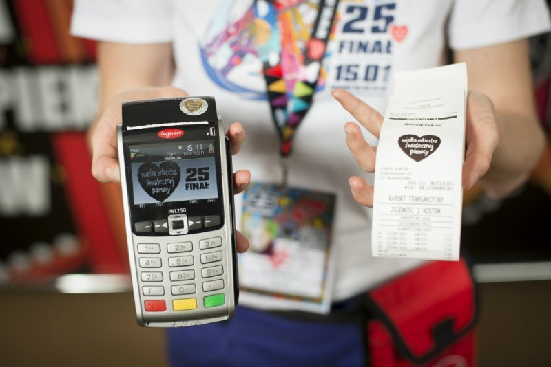 Rekordowe wpłaty kartą na konto WOŚP  – ponad milion złotych przez internet, w terminalach i przez telefon!