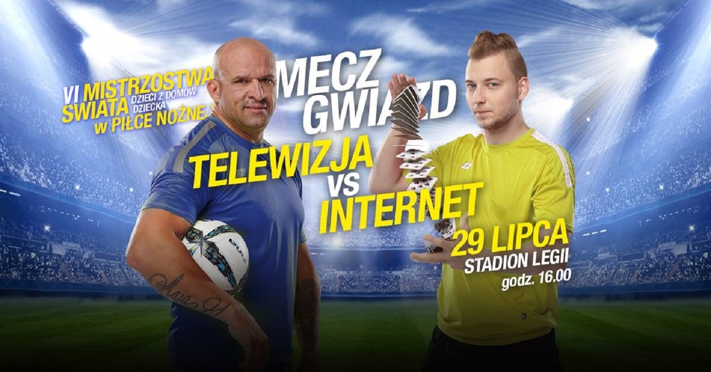 Mecz Gwiazd: Telewizja vs Internet już w tę niedzielę na Stadionie Legii! LifeTube strategicznym partnerem Mistrzostw Świata Dzieci z Domów Dziecka.