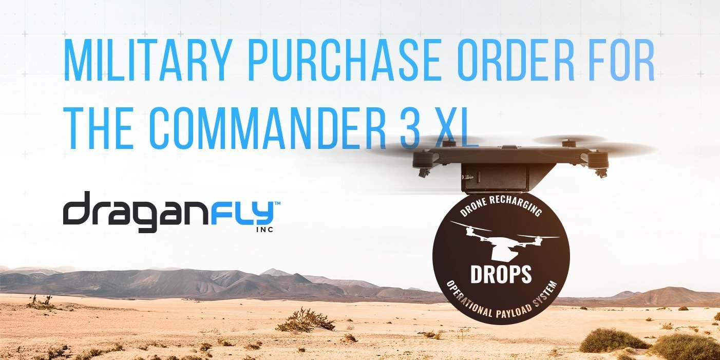 Draganfly Receives Military Purchase Order for its Commander 3XL to be used for logistics within various branches of the U.S. Department of Defense