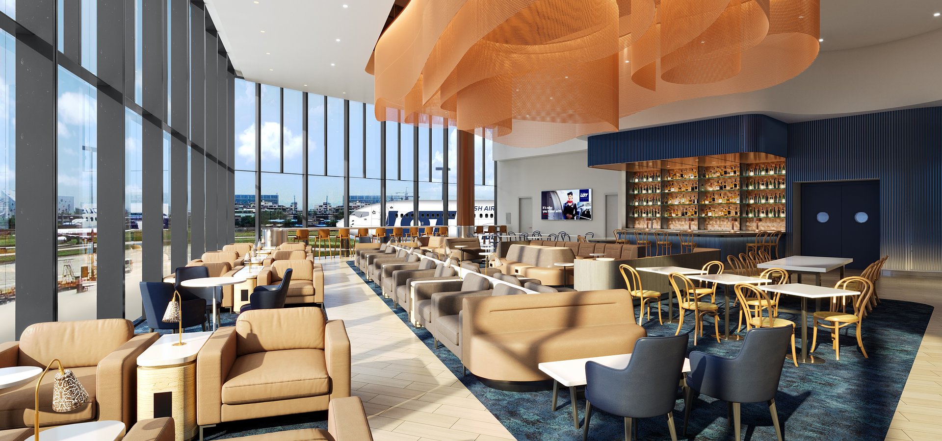 Salonik biznesowy Polskich Linii Lotniczych LOT na lotnisku O’Hare w Chicago powstanie już w 2024 roku