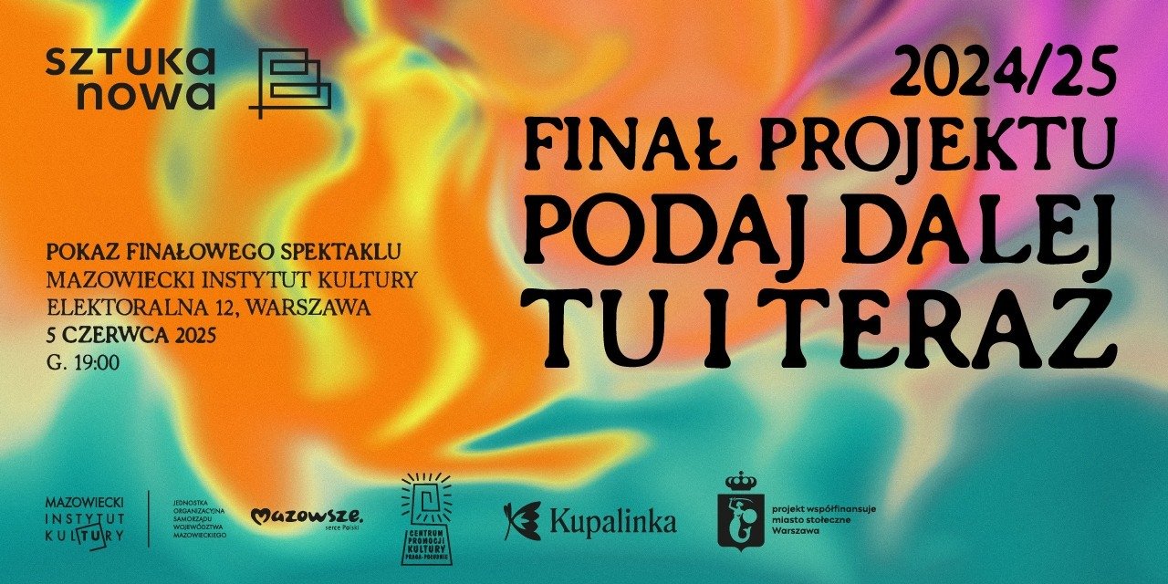 TU I TERAZ – pokaz spektaklu na finał projektu PODAJ DALEJ realizowanego przez  Stowarzyszenie Sztuka Nowa