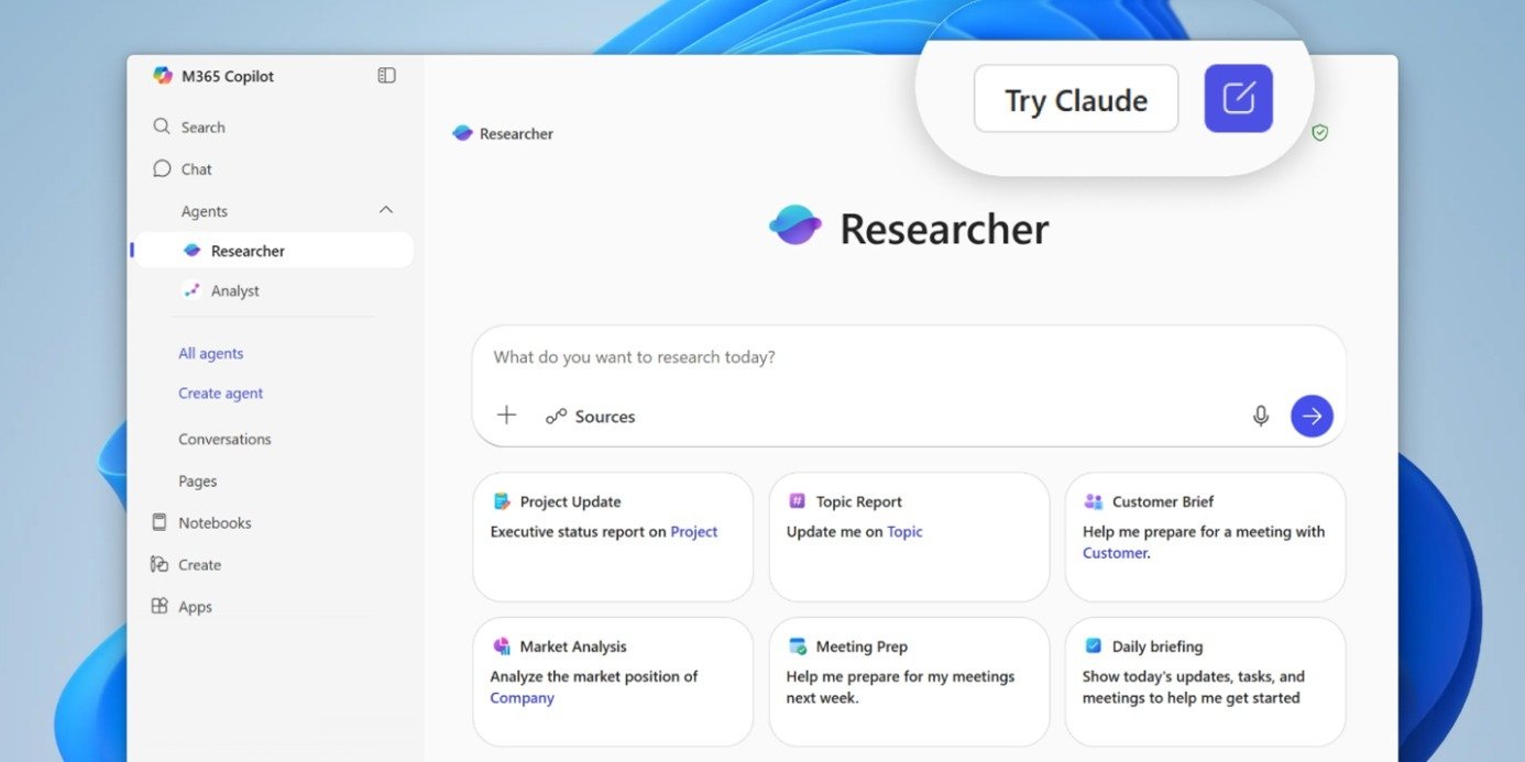 Microsoft reforça a escolha de modelos no Microsoft 365 Copilot com integração da Anthropic