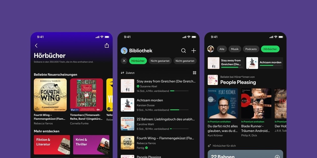 Sechs Monate nach dem Start: Die Spotify Premium Hörbuch Experience wächst – besonders beliebt bei jungen Hörer*innen