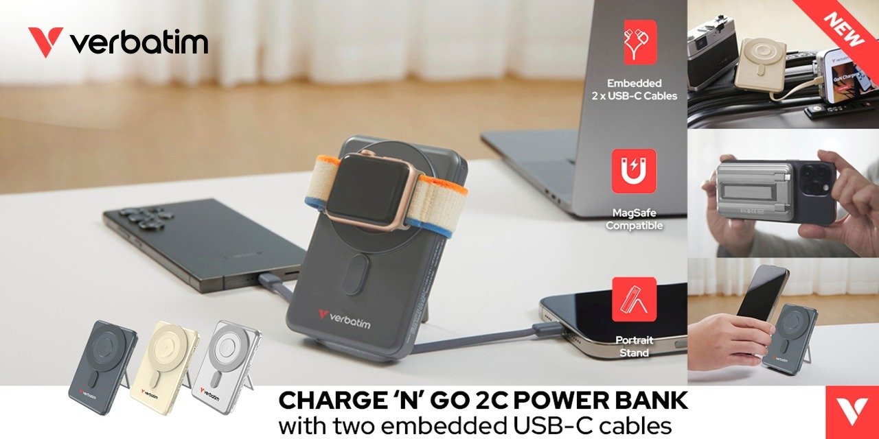 Magnetyczna energia zawsze pod ręką – nowy Verbatim Charge 'n' Go 2C Power Bank 5000 mAh