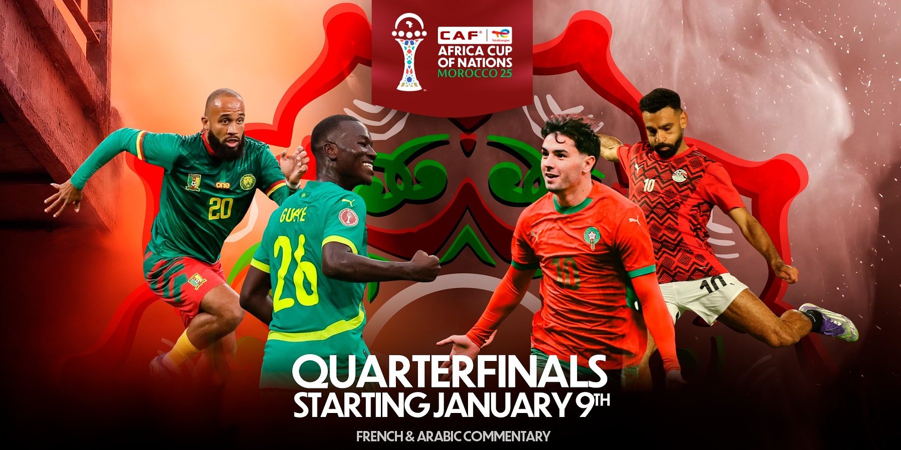 AFCON 2025 Quarterfinals set for January 9th and 10th exclusively on beIN SPORTS