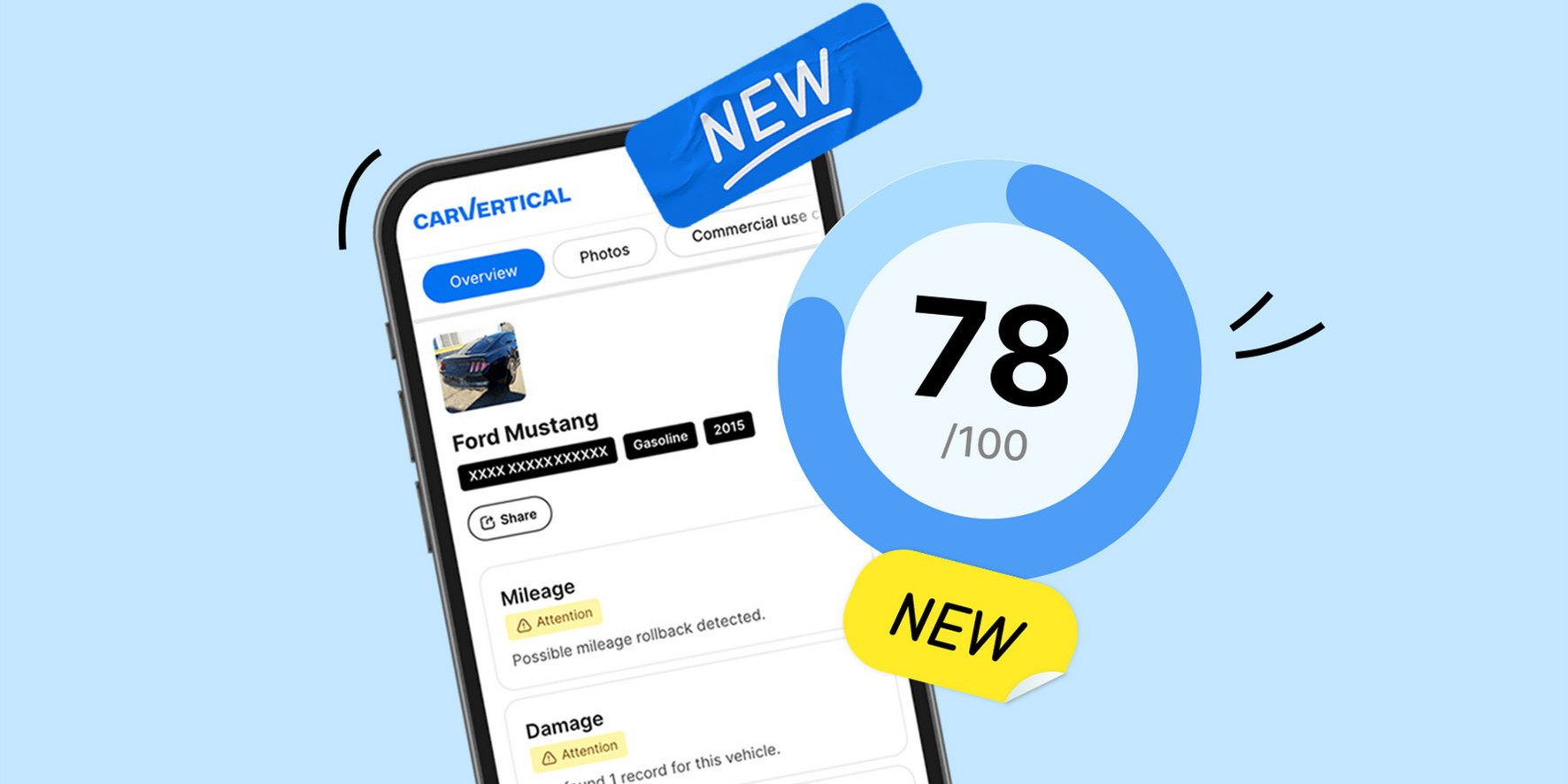 carVertical wprowadza nowy wskaźnik w raportach historii pojazdu – Ocena carVertical