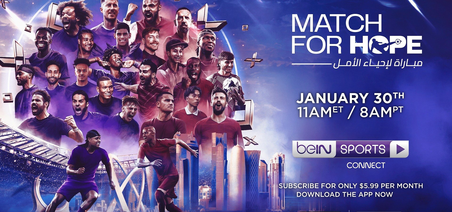 Match for Hope airs live from Qatar Friday on beIN SPORTS