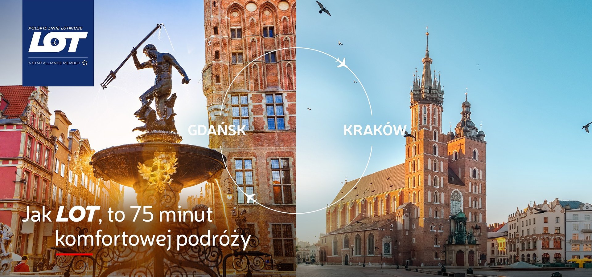 Komfortowa podróż między północą a południem kraju. Polskie Linie Lotnicze LOT startują ze sprzedażą bezpośrednich połączeń na trasie Gdańsk–Kraków