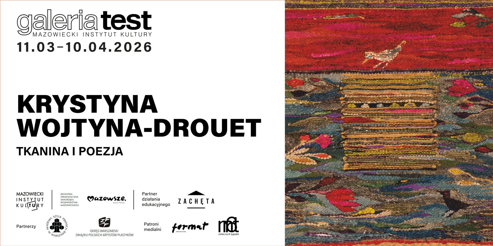 „Krystyna Wojtyna-Drouet. Tkanina i poezja” – nowa wystawa w Galerii Test już od 11 marca!