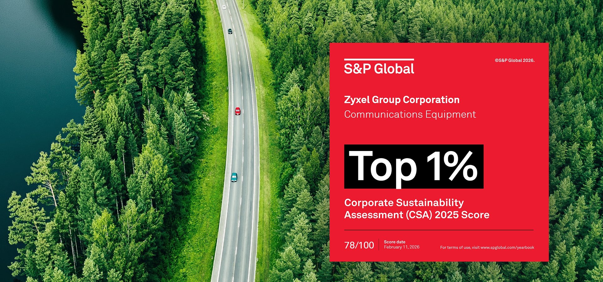Zyxel Group behoort tot de top 1% wereldwijd in het S&P Sustainability Yearbook 2026