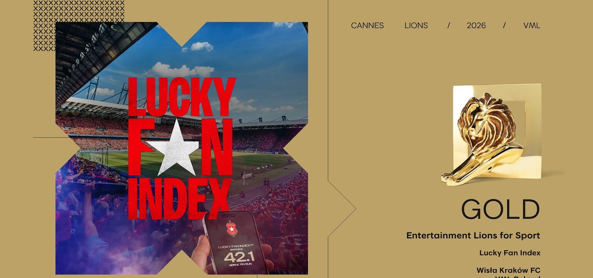 Złoto dla Lucky Fan Index na festiwalu Cannes Lions