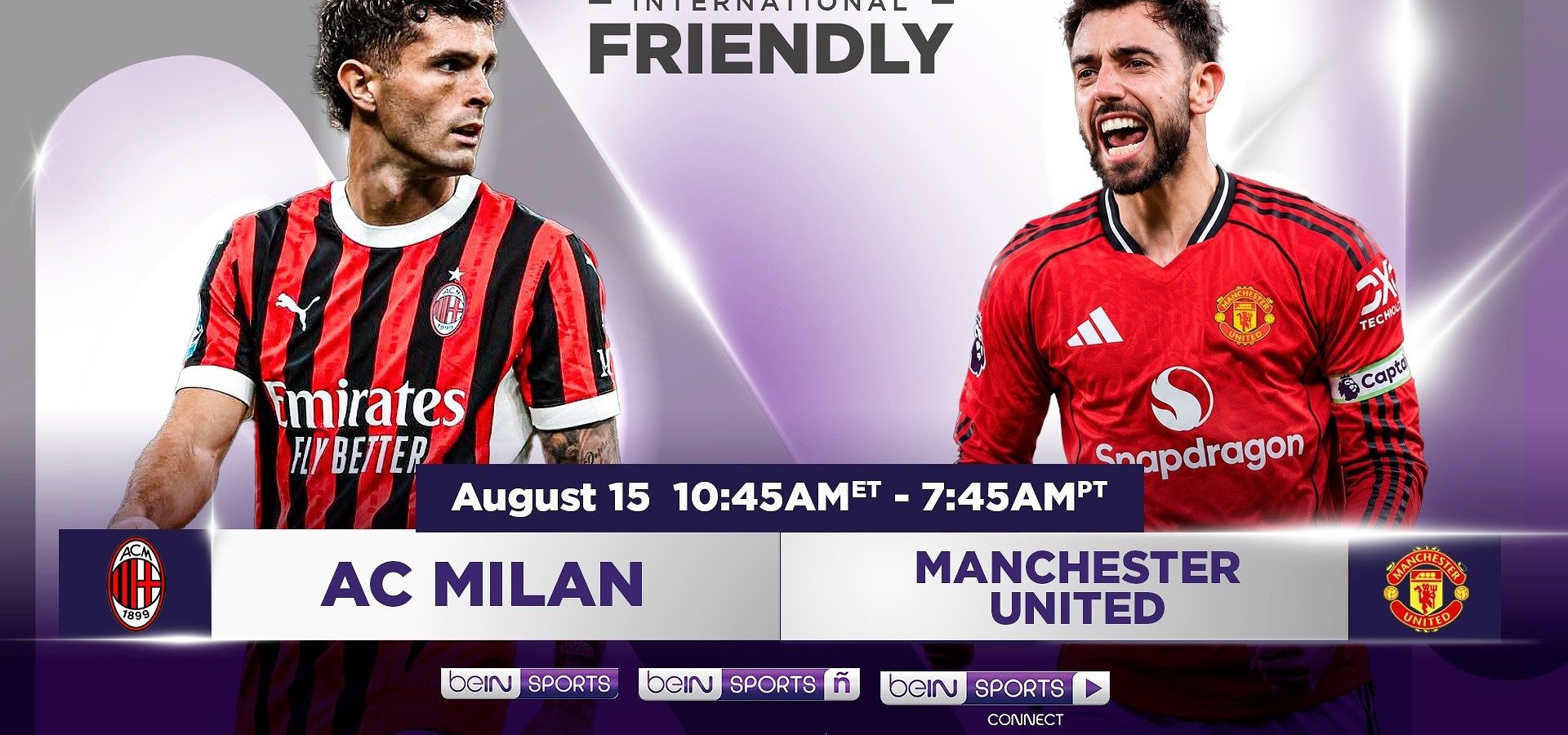 AC Milan vs. Manchester United headlines international friendly doubleheader on beIN SPORTS