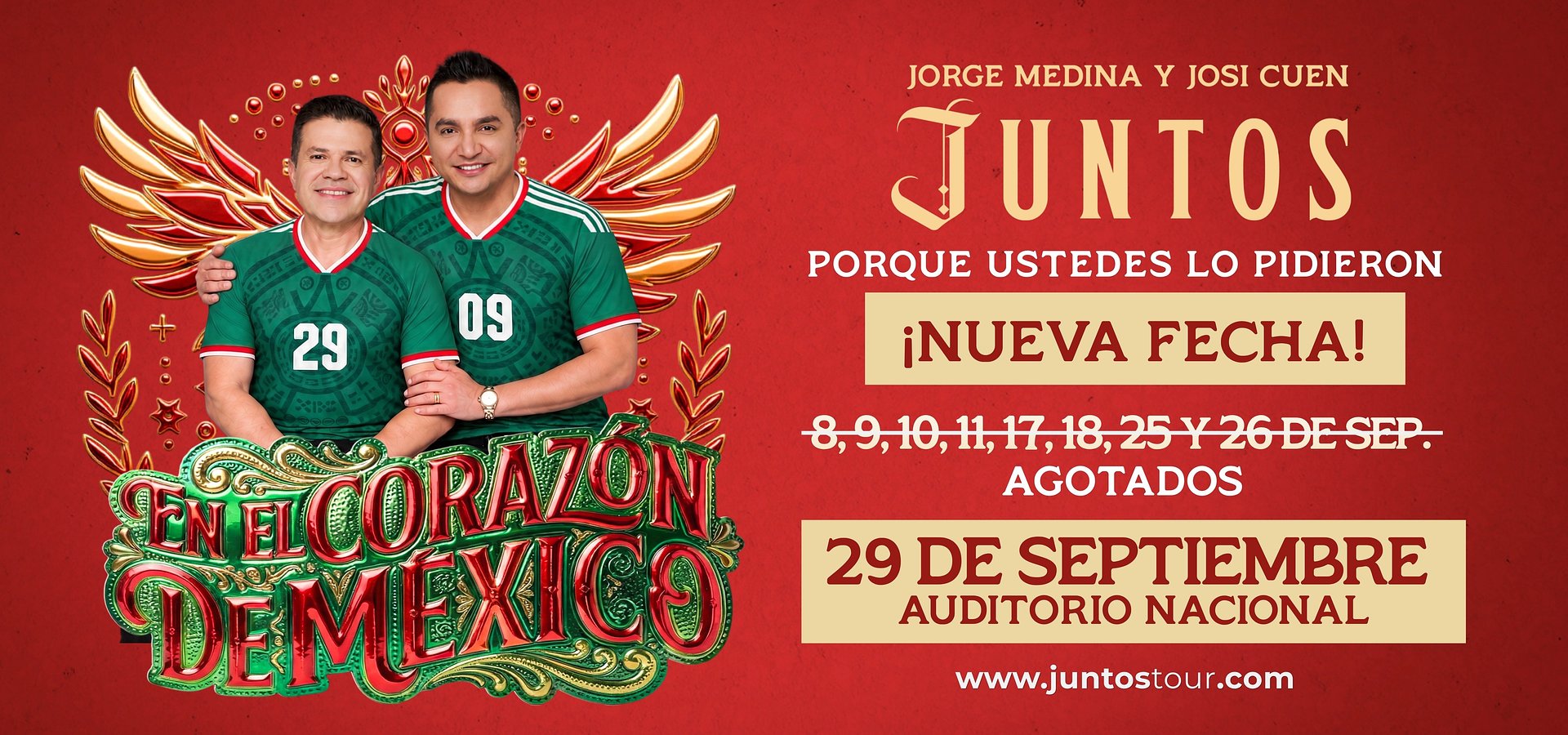 Jorge Medina y Josi Cuen siguen haciendo historia juntos: ¡Nueva fecha en el Auditorio Nacional!
