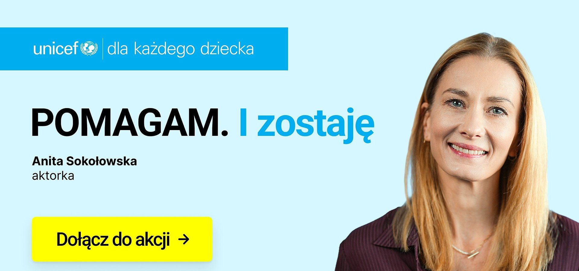 Anita Sokołowska i Łukasz Simlat mówią „JA POMAGAM”. Dołączają do znanych osób wspierających UNICEF Polska
