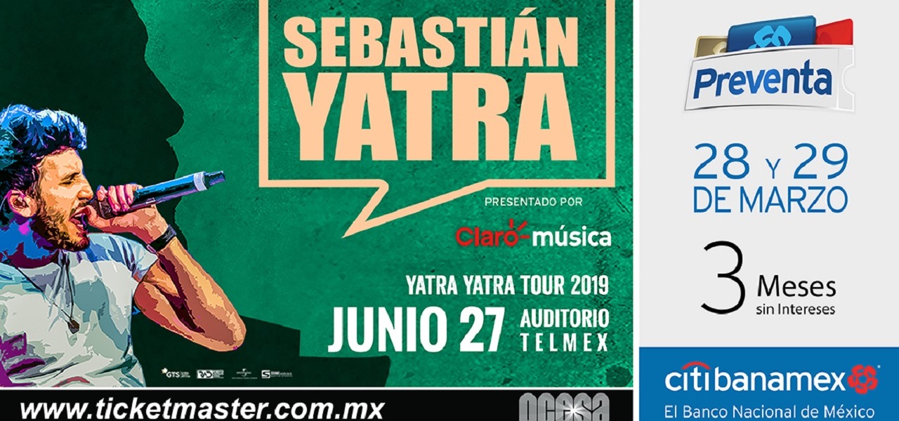 Sebastián Yatra se presentará en Guadalajara y Monterrey 