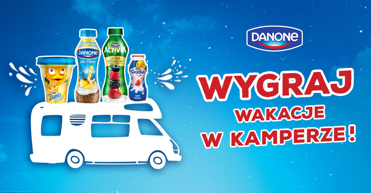 Jogurty pitne Danone promowane konkursem „Odjazdowe lato” 