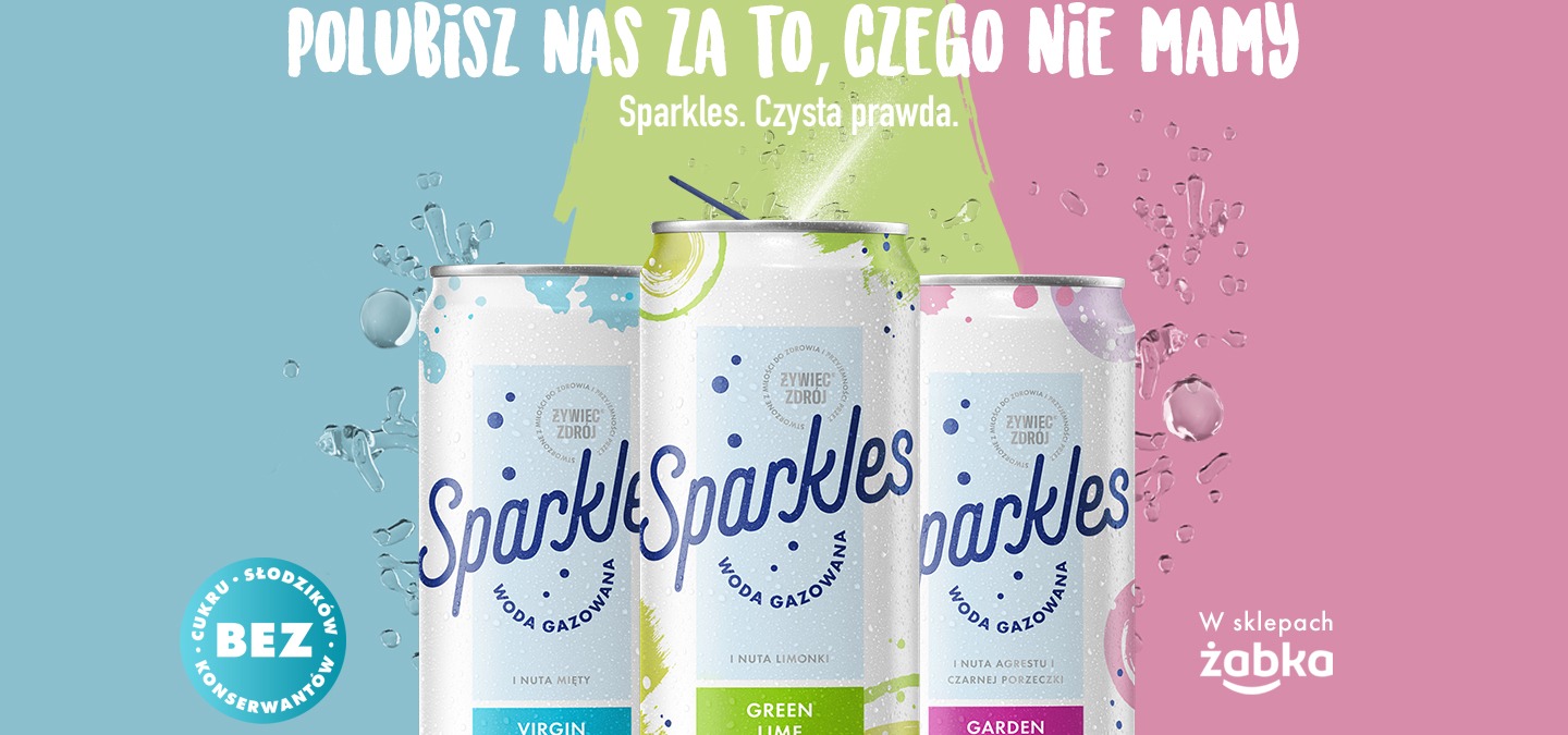 SPARKLES – czysta prawda i nic do ukrycia. Nowy napój gazowany w puszce z nutą smaku, bez dodatku cukru od Żywiec Zdrój