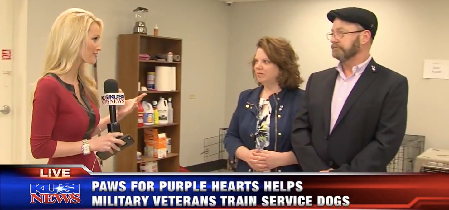 KUSI Evening News Showcases Paws for Purple Hearts Grand Opening