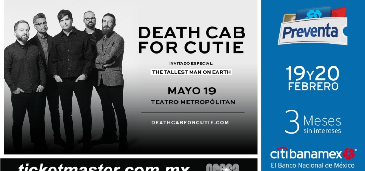 Death Cab for Cutie se presentará en la CDMX