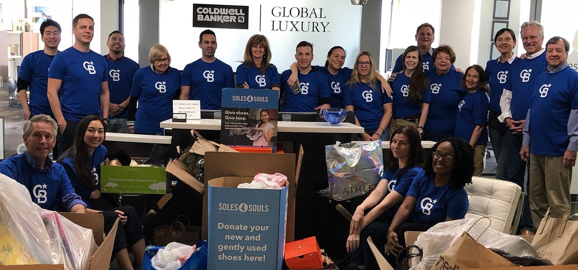 The Brentwood Office of Coldwell Banker Realty Collects Almost 600 Pairs of Shoes for Soles4Souls